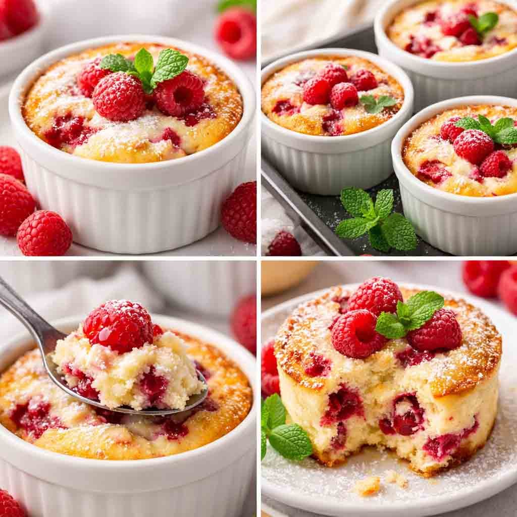 Baked Ricotta Raspberry Puddings – Light, Creamy & Elegant Dessert